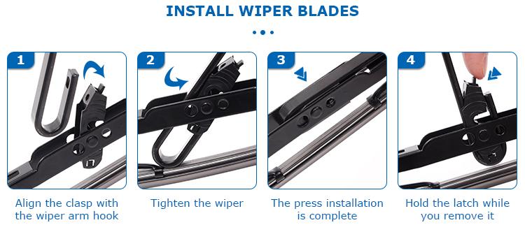 Step-by-step installation guide for framed wiper blades