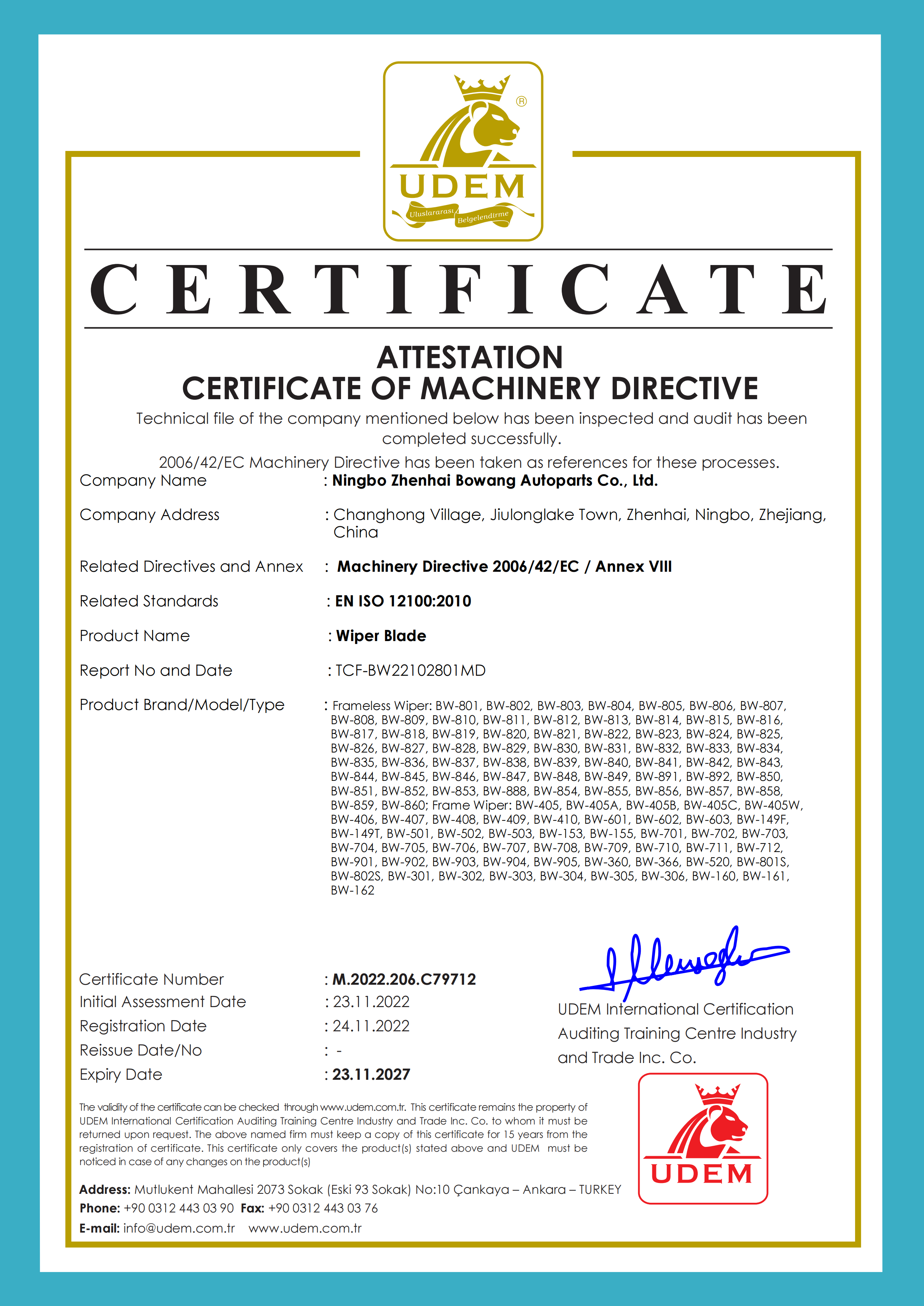 LELION Wiper Blade CE Certification for European Market Compliance