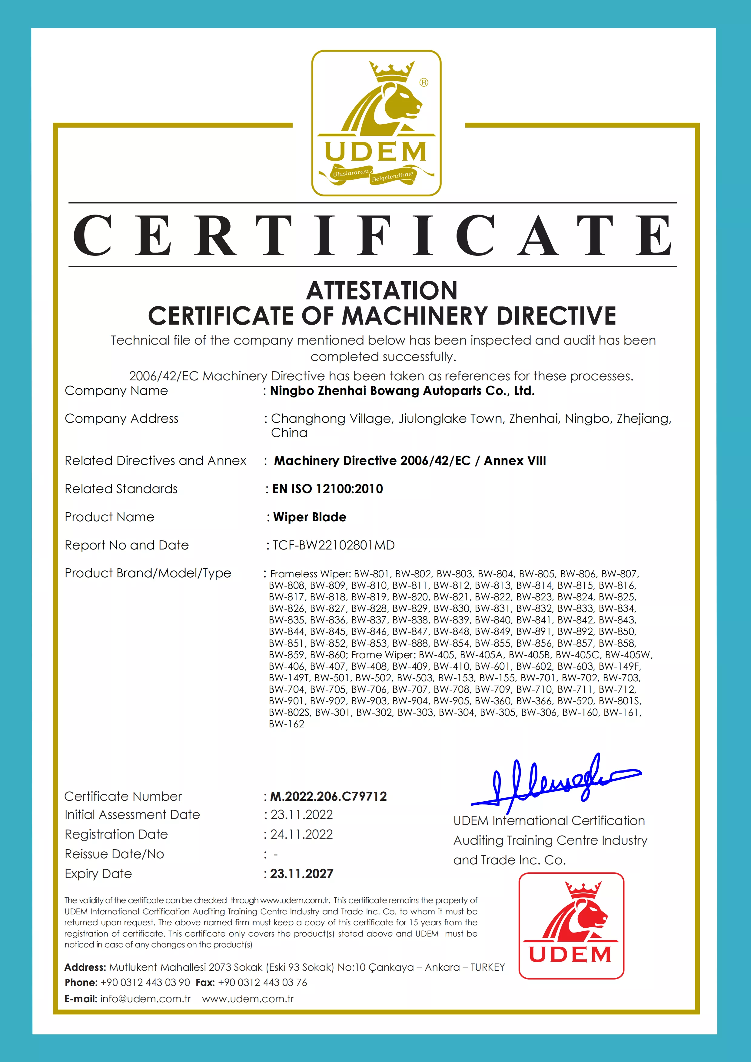 LELION Wiper Blade CE Certification for European Market Compliance